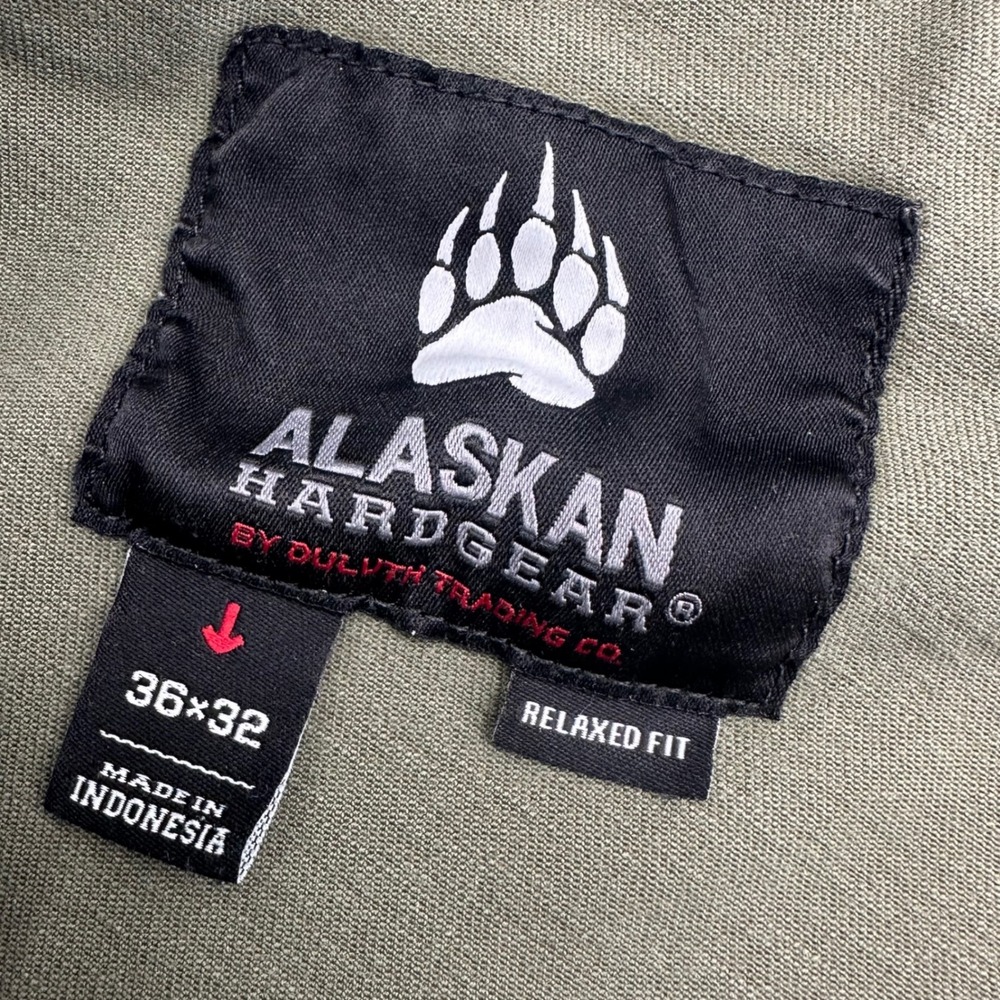 Alaskan Hardgear Duluth Trading Co Relaxed Fit Cargo Pants Men 36x30 Olive Green - Picture 5 of 16